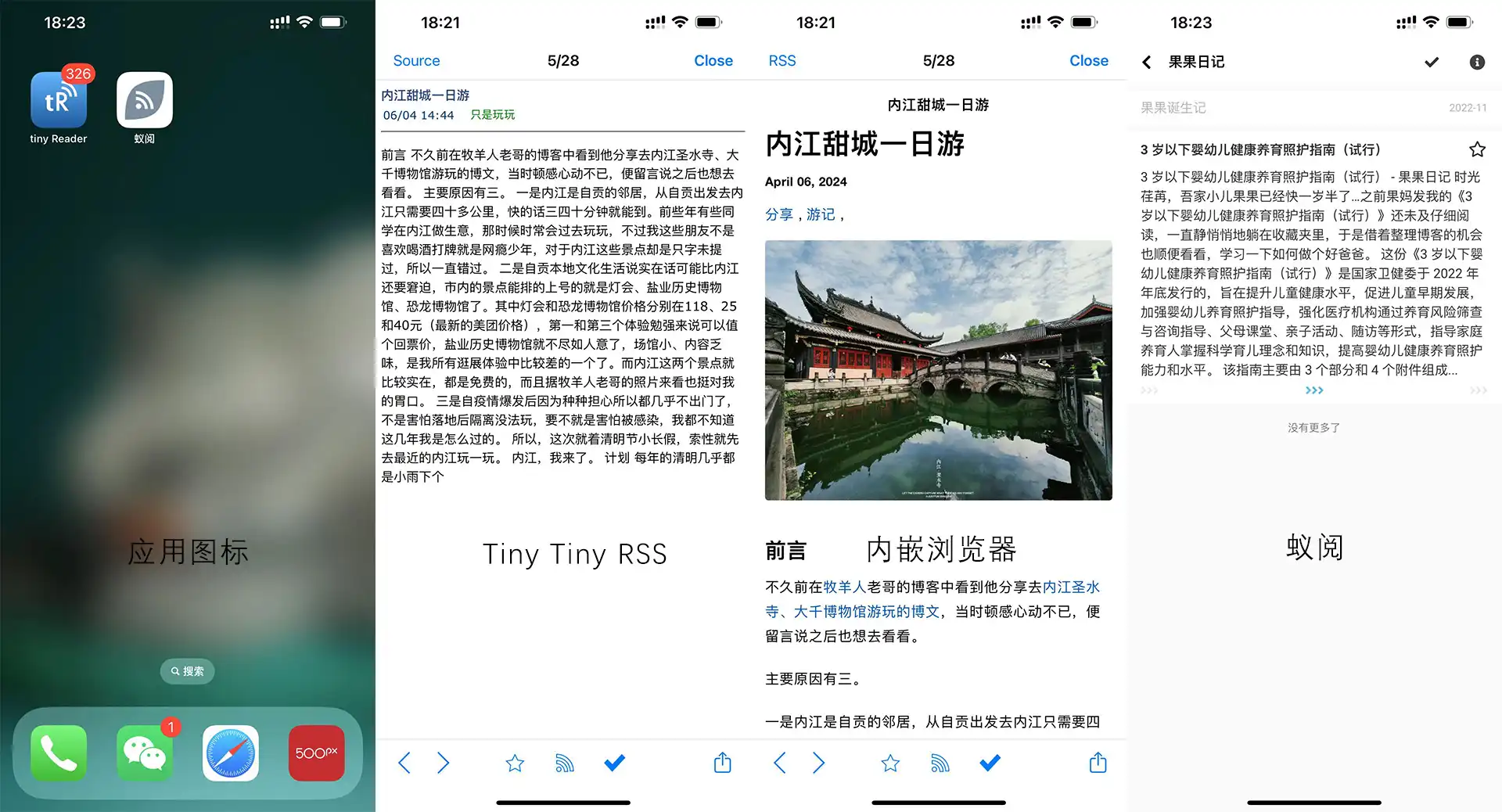 相对蚁阅的移动端访问效果，tiny Reader确实要好很多