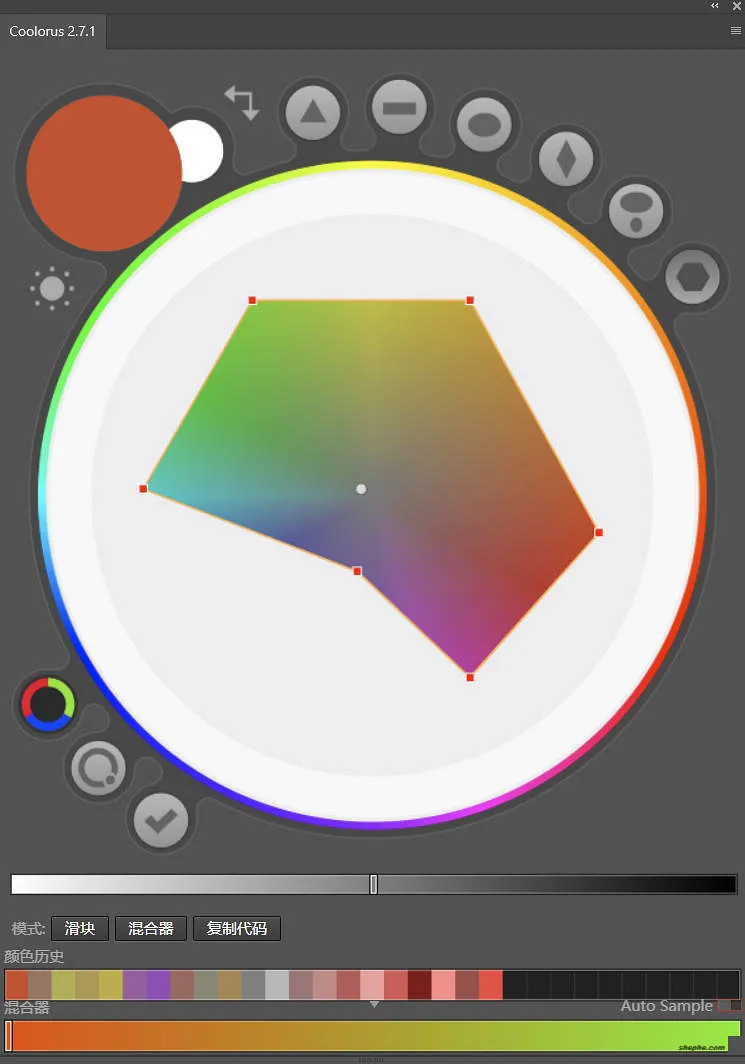 Adobe Photoshop PS Coolorus 2.7.1 配色环插件下载
