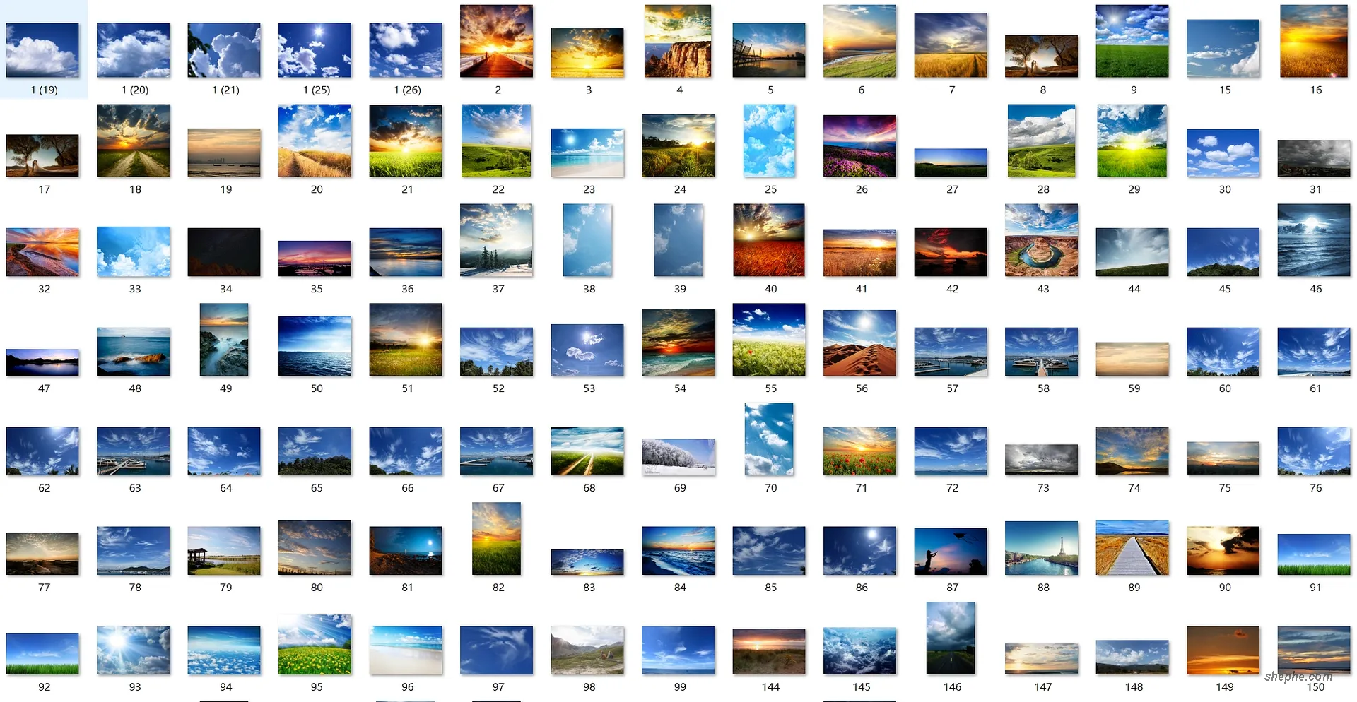 Photoshop 天空替换素材，多种天空图片下载