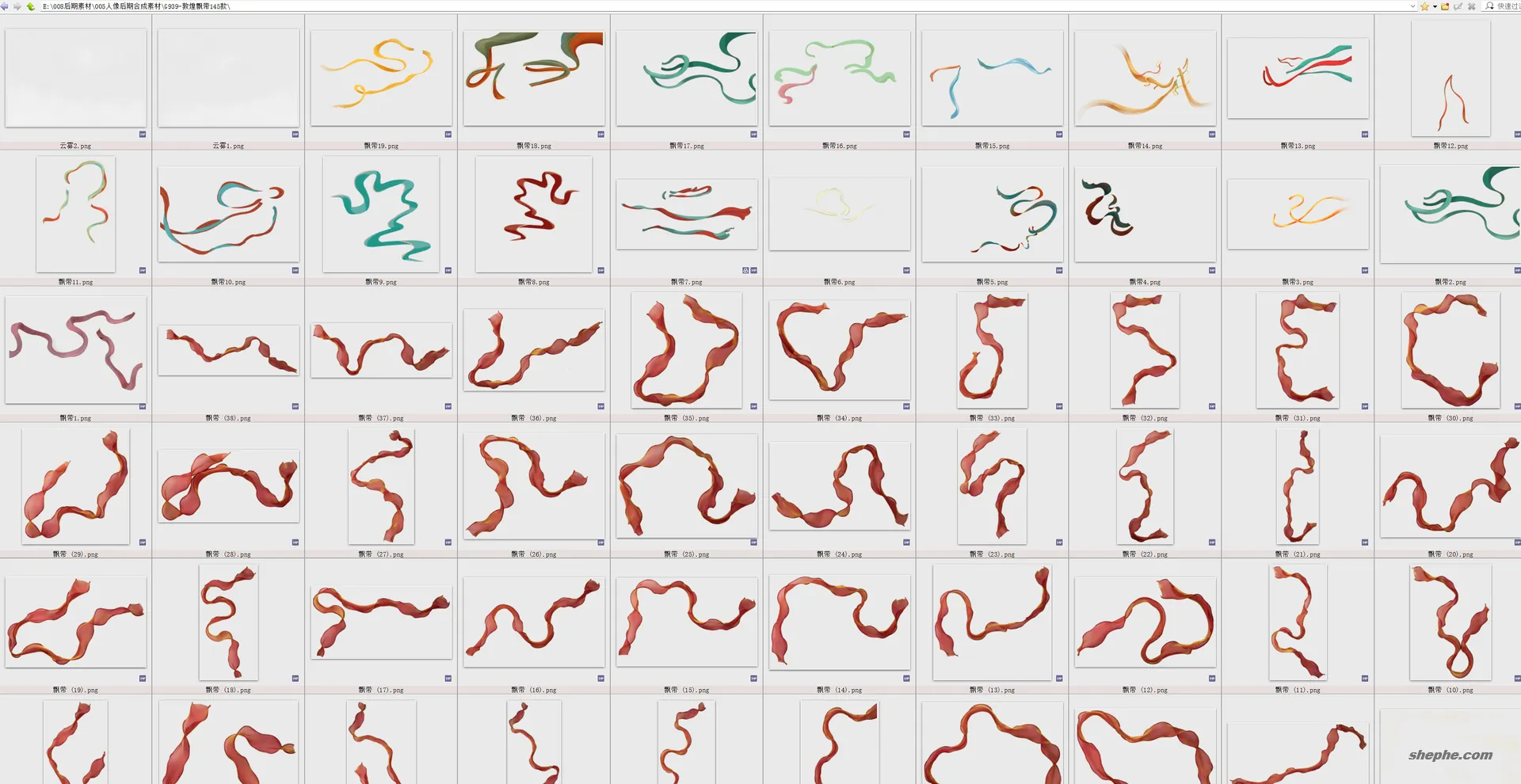 敦煌飞天仙女图修图合成素材 PNG，敦煌光圈和飘带高清素材
