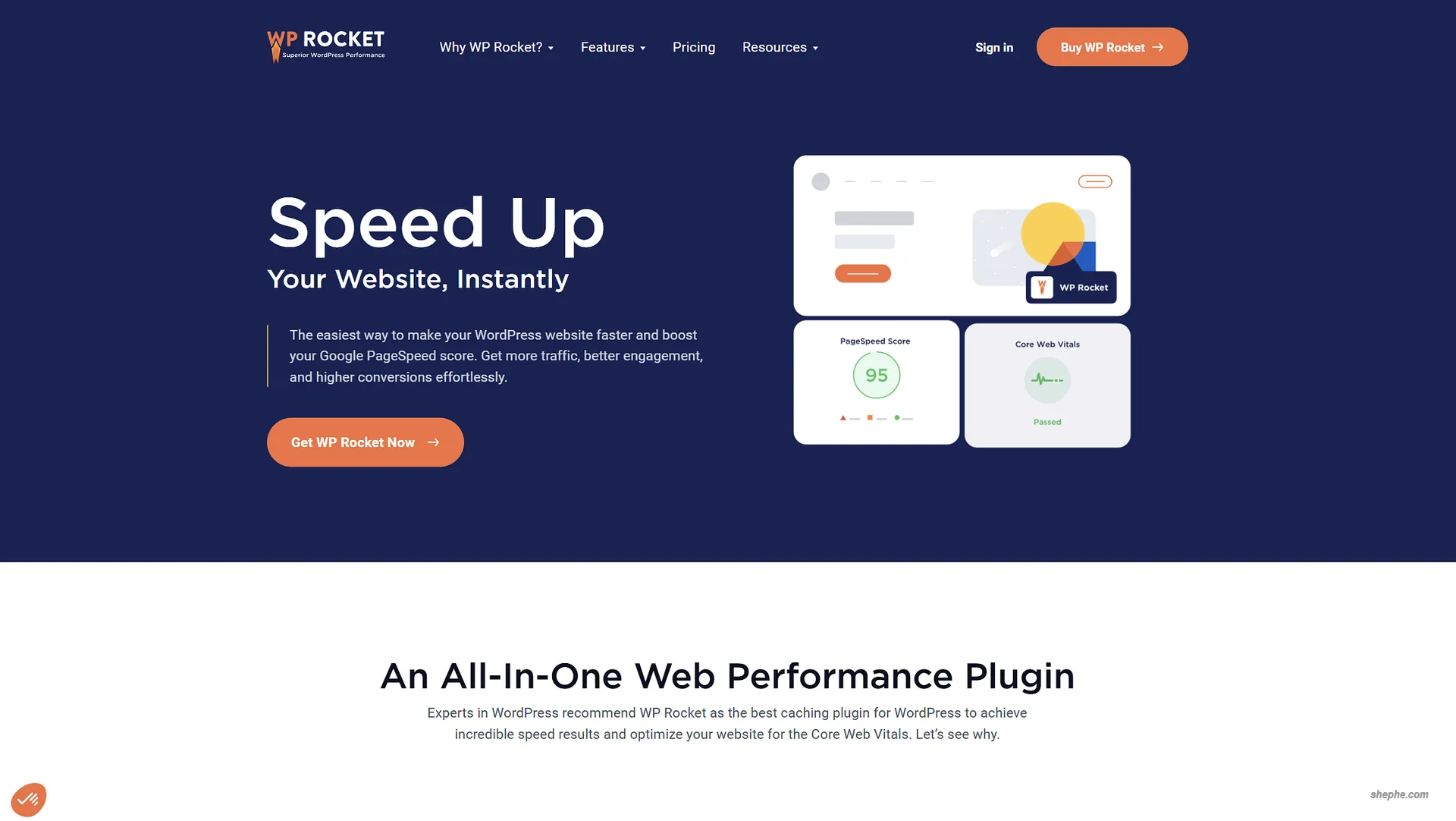 WP Rocket 插件官方主页