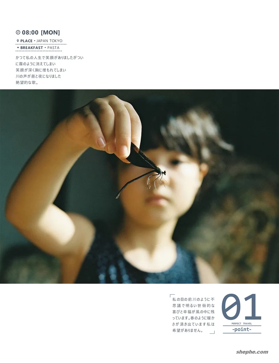 日系文艺清新写真画册排版 PSD 文件，含字体