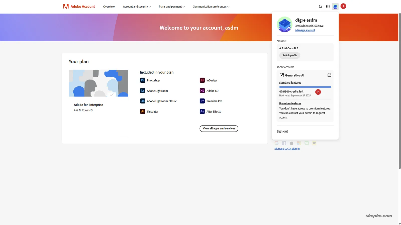 Adobe 账户的“生成式积分”是什么？怎么查余额