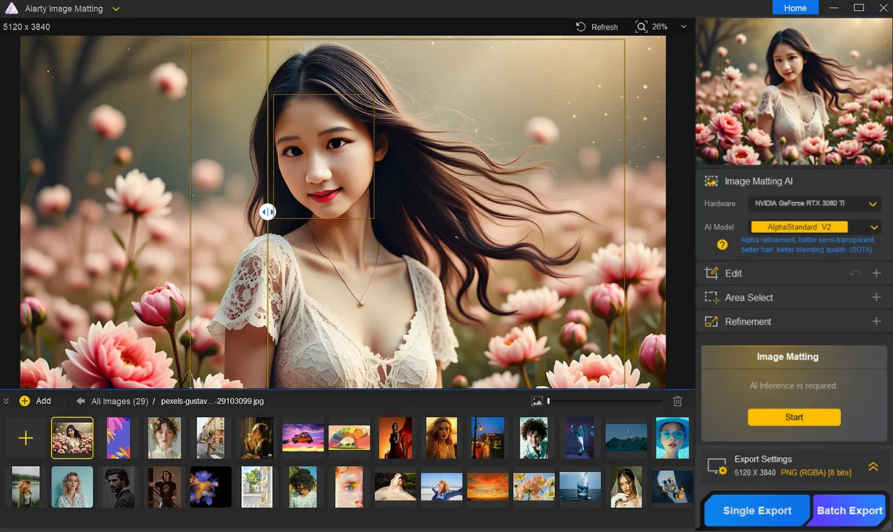 Aiarty Image Matting AI 智能抠图:轻松实现精准图像分割
