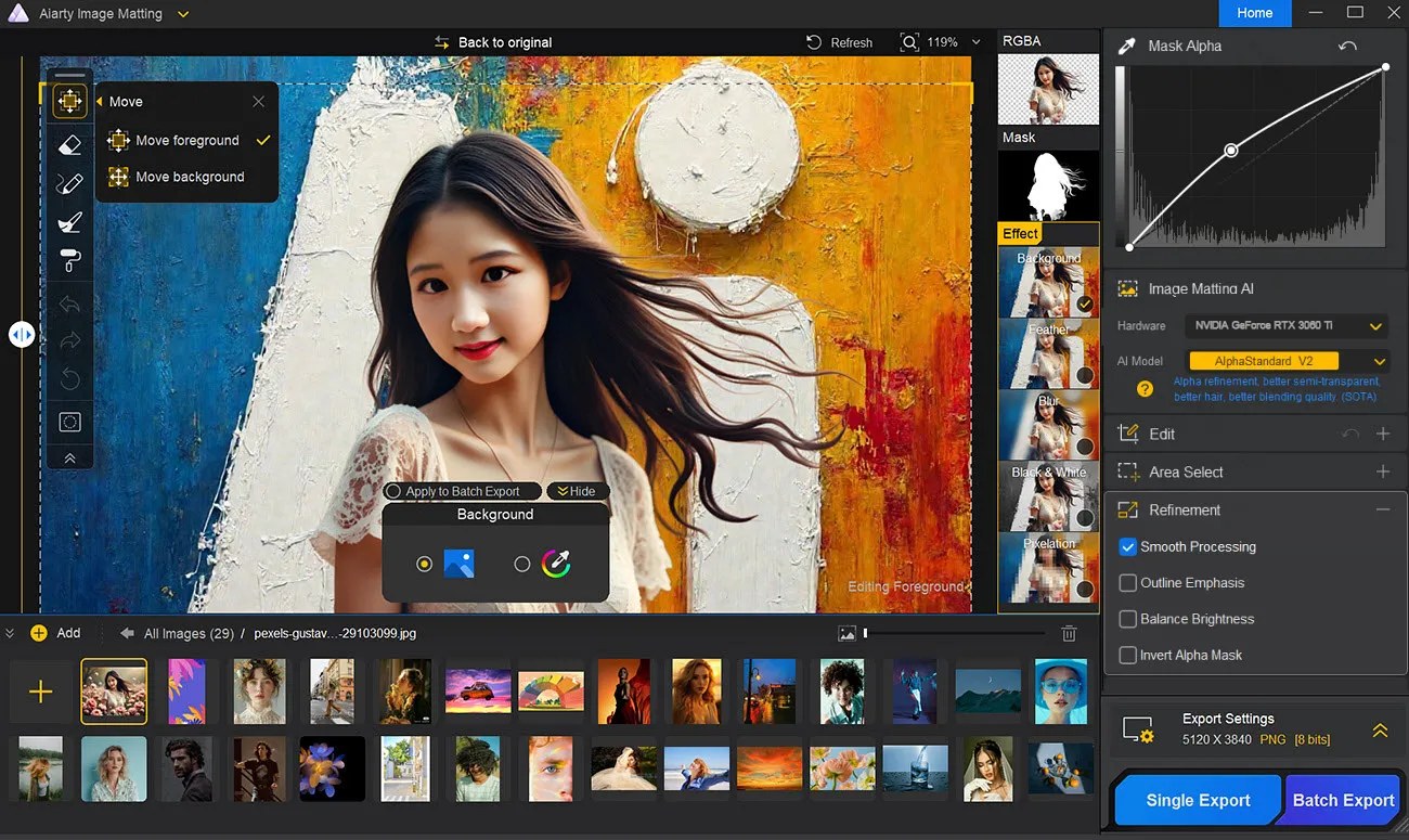 Aiarty Image Matting AI 智能抠图:轻松实现精准图像分割