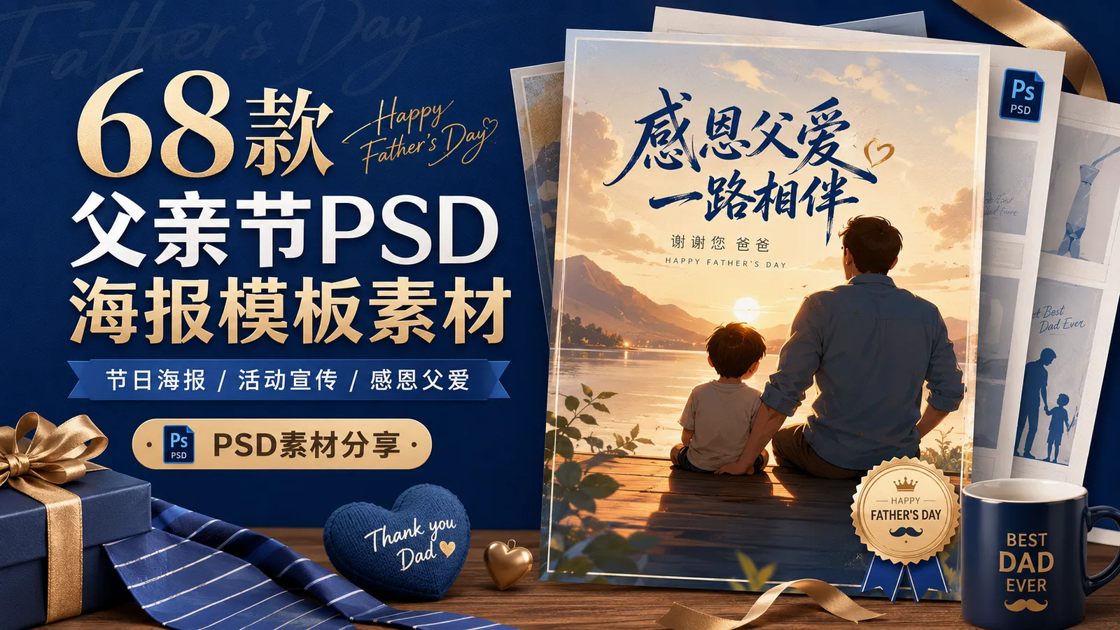 限时分享!68 款父亲节海报 PSD,直接套用 👨🍼