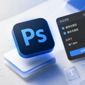 PS 图层清理功能：自动删除空白和重命名图层