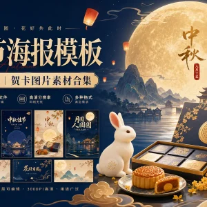 60 套中秋节 PSD 海报模板贺卡图片素材分享，传统节日源文件合集
