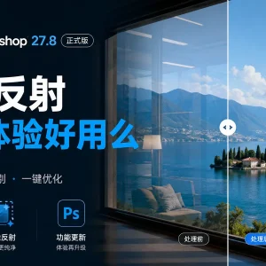 Photoshop 27.8 正式版：去除反射使用体验怎么样
