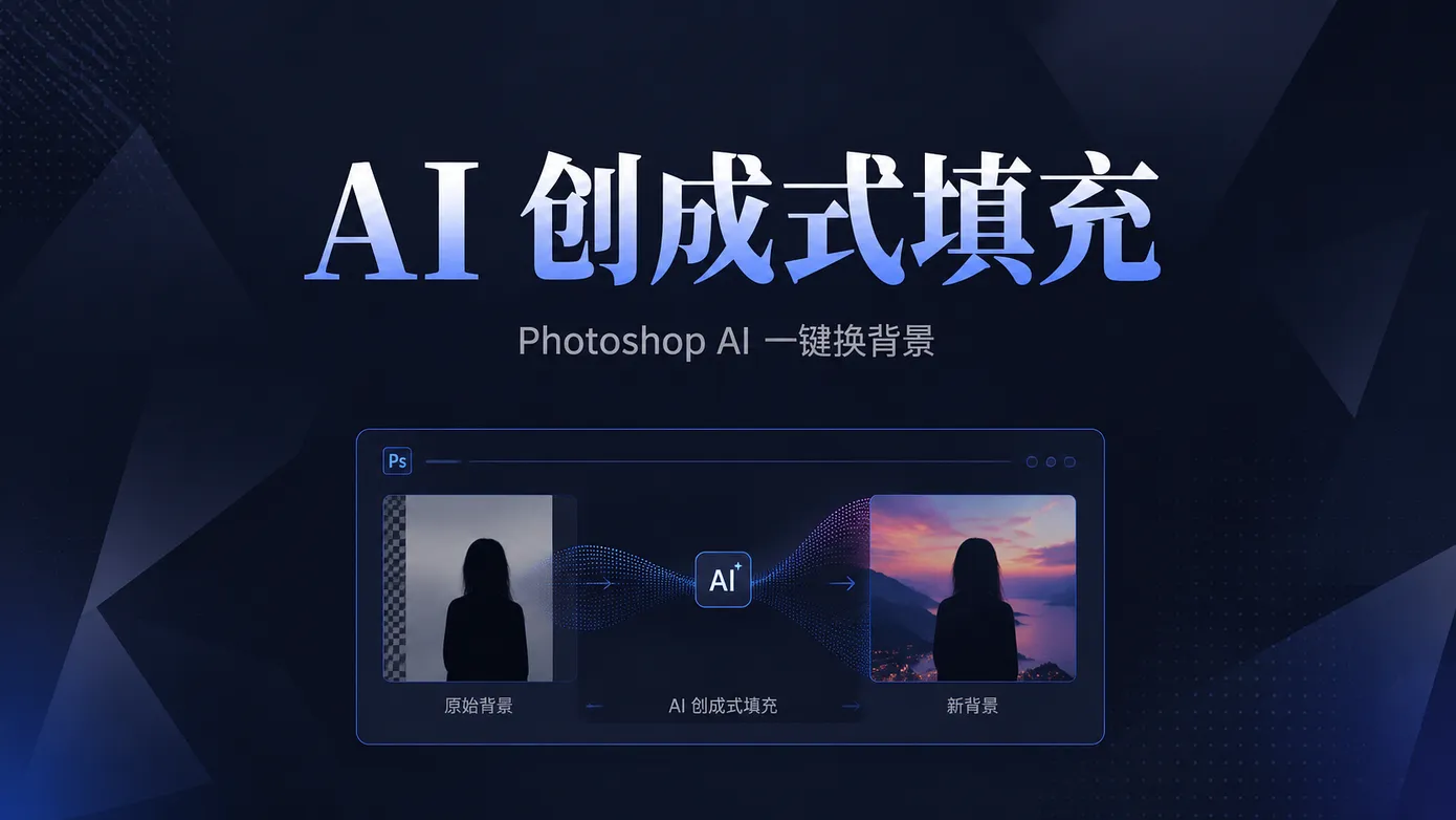 Photoshop 生成背景实战教程:AI 一键换背景,告别抠图、绿幕和古法换天
