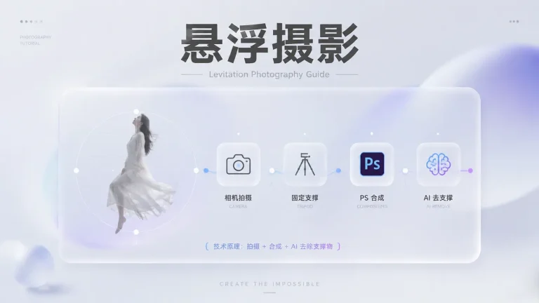 悬浮摄影教程：从实拍到后期，一步步学会"飞"