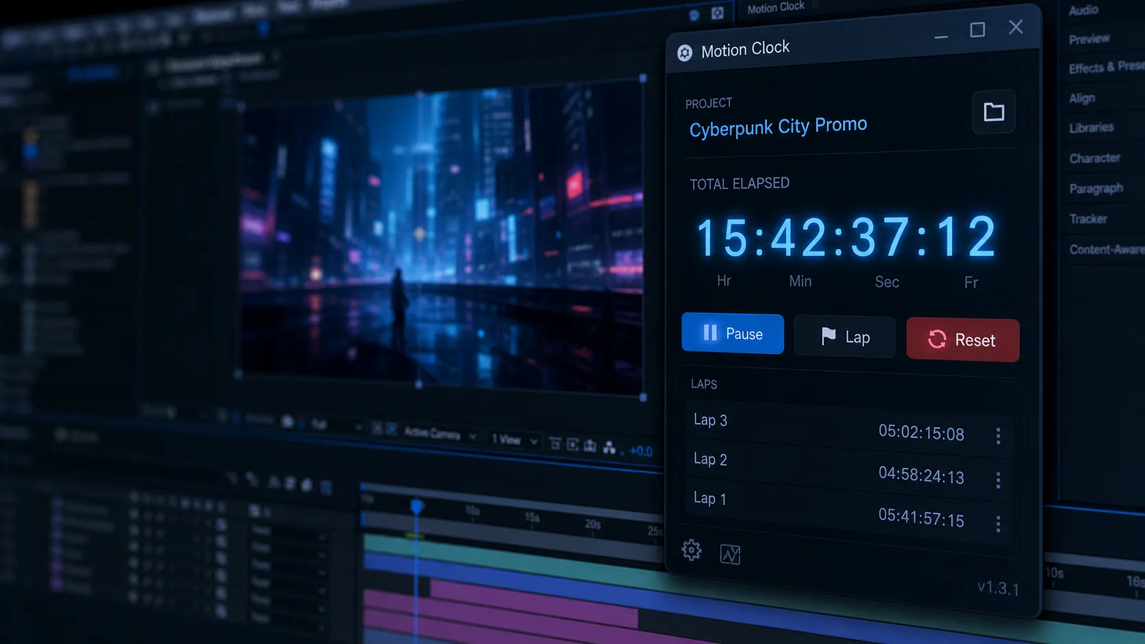 别让你的时间白费:Motion Clock V1.1.8 全系 Adobe 工时追踪脚本 + 安装使用教程