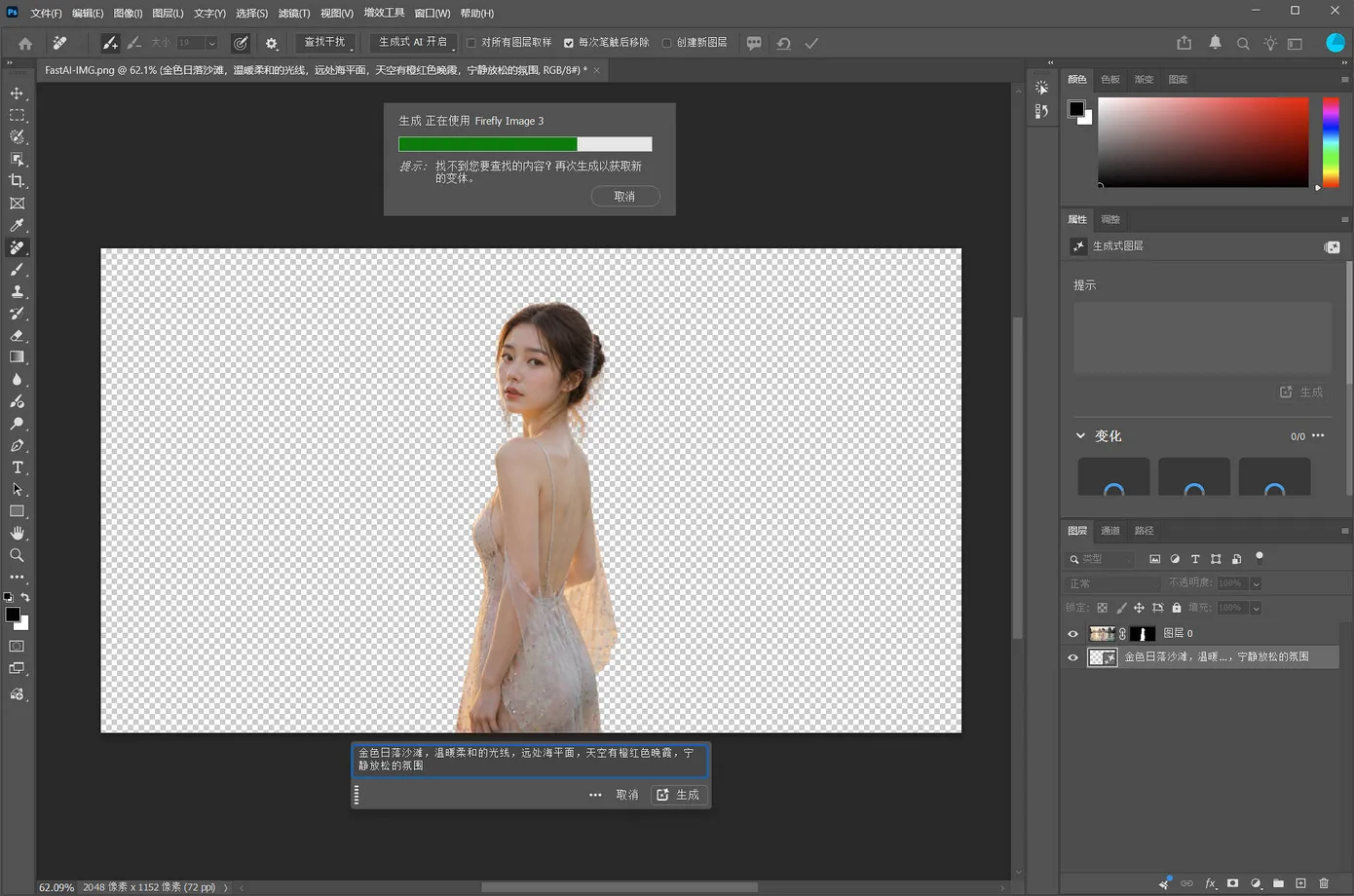 Photoshop 生成背景实战教程:AI 一键换背景,告别抠图、绿幕和古法换天