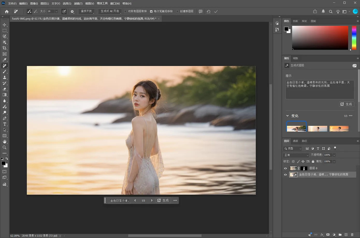 Photoshop 生成背景实战教程:AI 一键换背景,告别抠图、绿幕和古法换天
