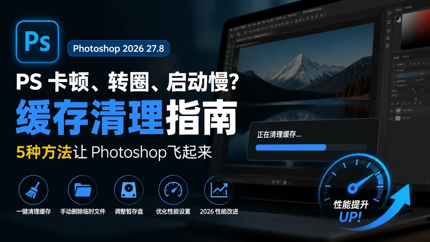 Photoshop 越用越卡?三步清理缓存,直接起飞🚀