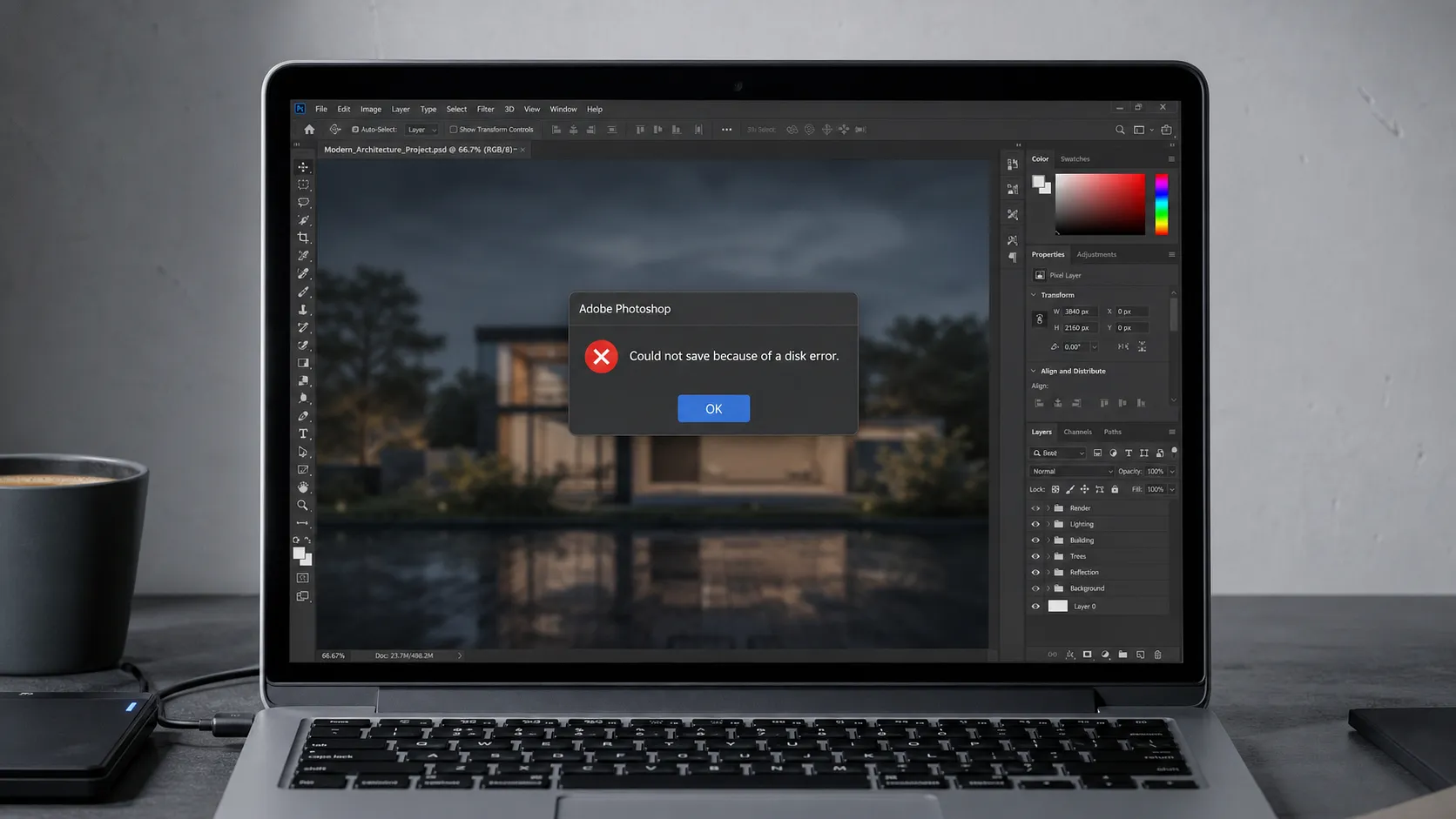 Photoshop 磁盘错误无法保存的完整修复指南:从急救到预防,一次讲透