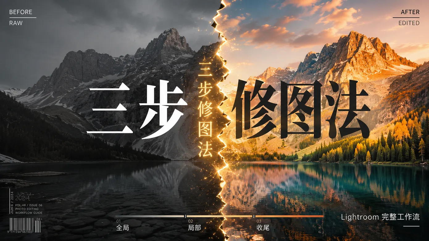 Lightroom 修图三步法: 从全局到细节的完整工作流