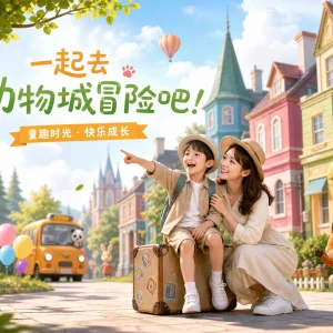 疯狂动物城主题亲子照儿童写真照 PSD 背景素材