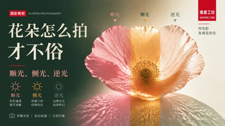 花朵怎么拍才不俗：顺光、侧光、逆光拍摄对比