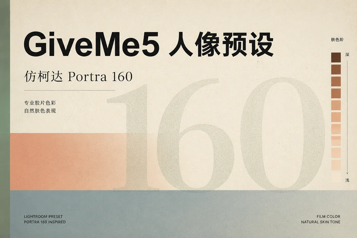 GiveMe5 仿柯达 Portra 160 人像预设:主预设、配置文件与胶片辅助调色