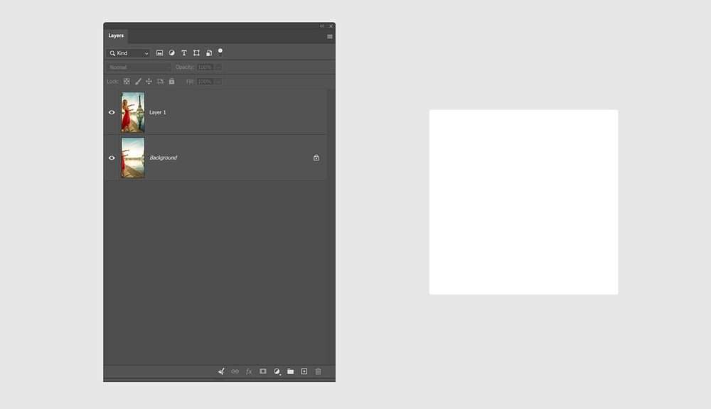 普通变换缩窄 Photoshop 面板截图前的效果