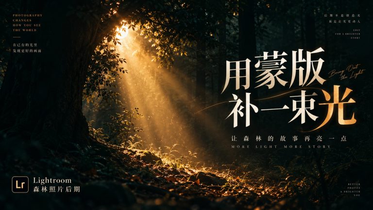 Lightroom 光束效果教程：用蒙版给普通森林照片补上氛围感