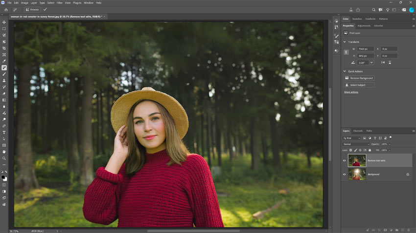 Photoshop 移除相关元素工具深度实测:影子、倒影、涟漪一次带走