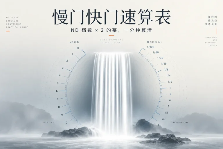 长曝光快门速度计算表：ND 滤镜换算与实拍对照